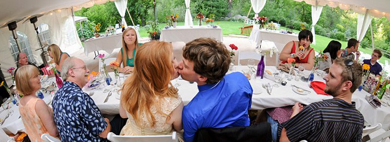 Photo Kiss at Colorado Colorful Wedding