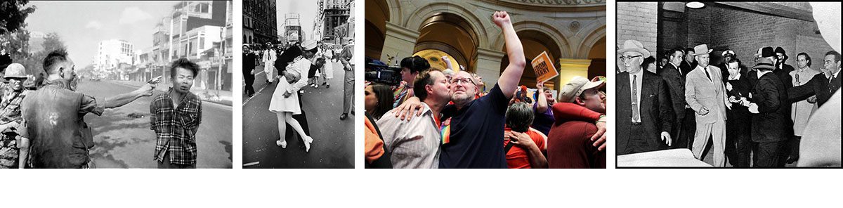These famous representations from great photojournalists were obviously not done by us. 