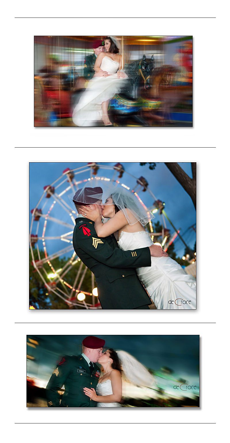 Bride and Groom at Lakeside Amusement Park In Denver, Co.
