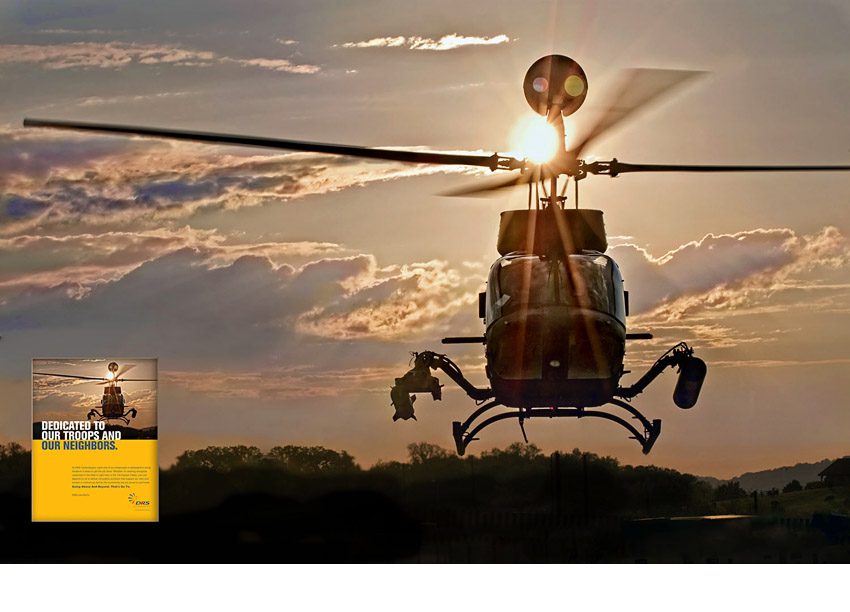 Corporate photgraphy and commercial photography of Army helicopter.
