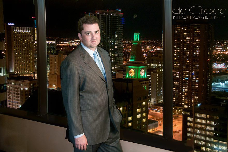 Commercial photography in Denver, Colorado at night