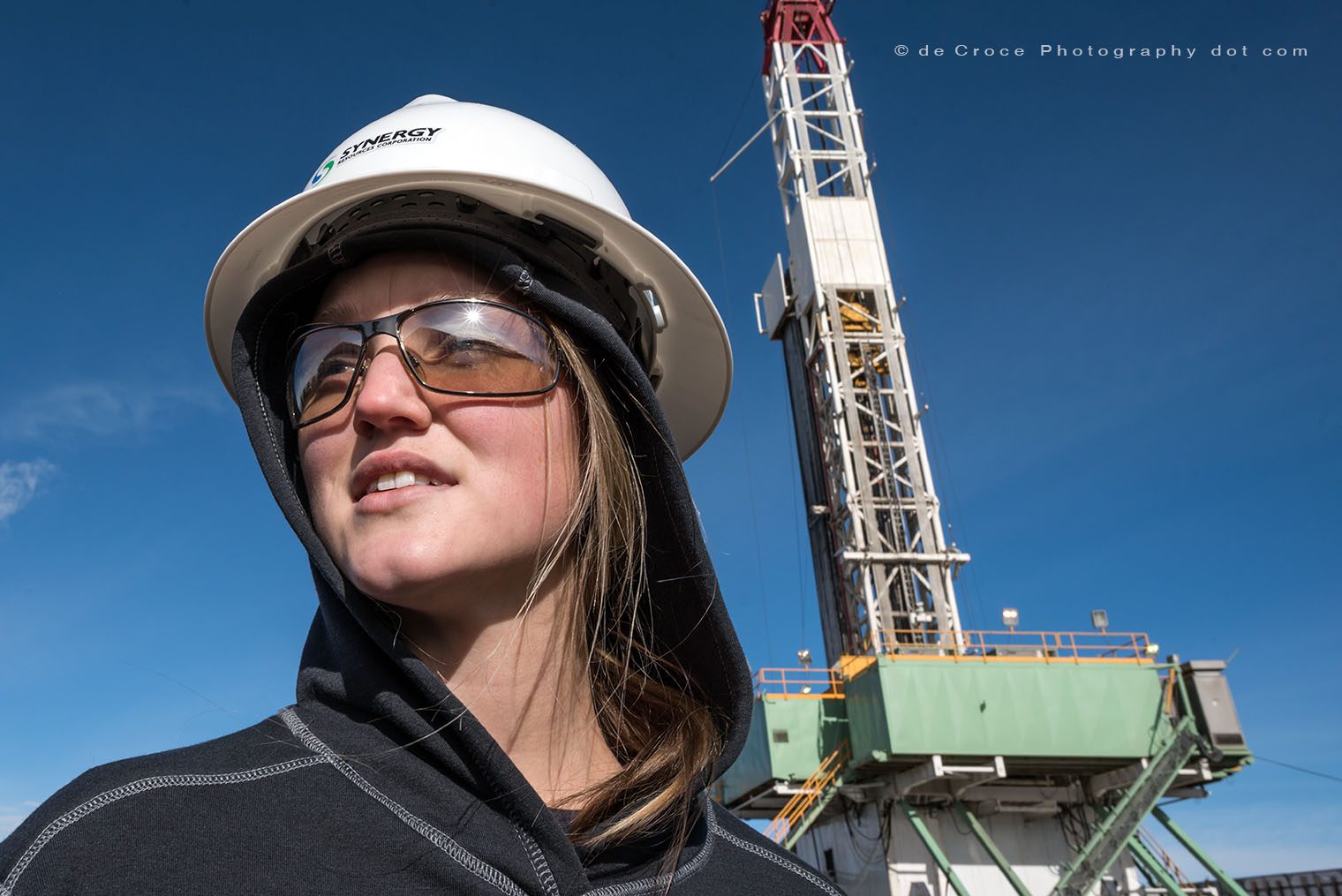woman at oil well 