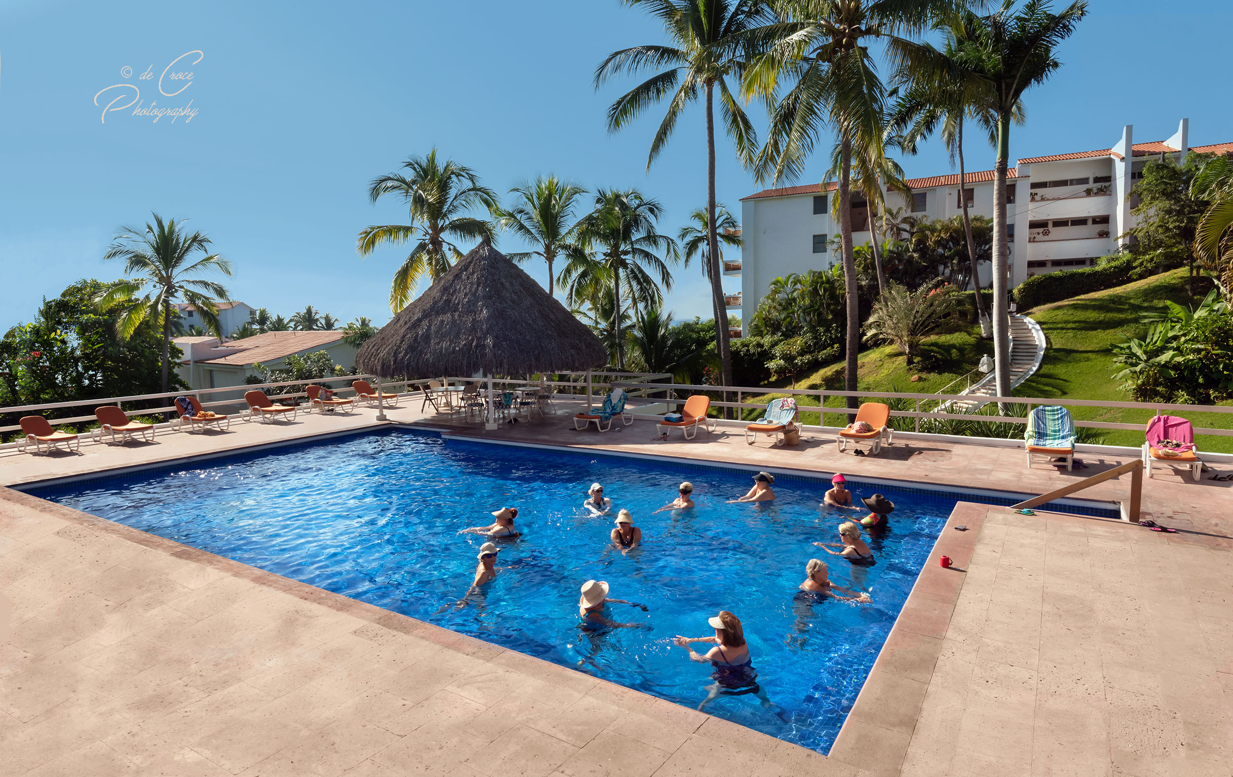 Resort photography of swimming ladies at Vida del Mar near Manzanillo Mexico