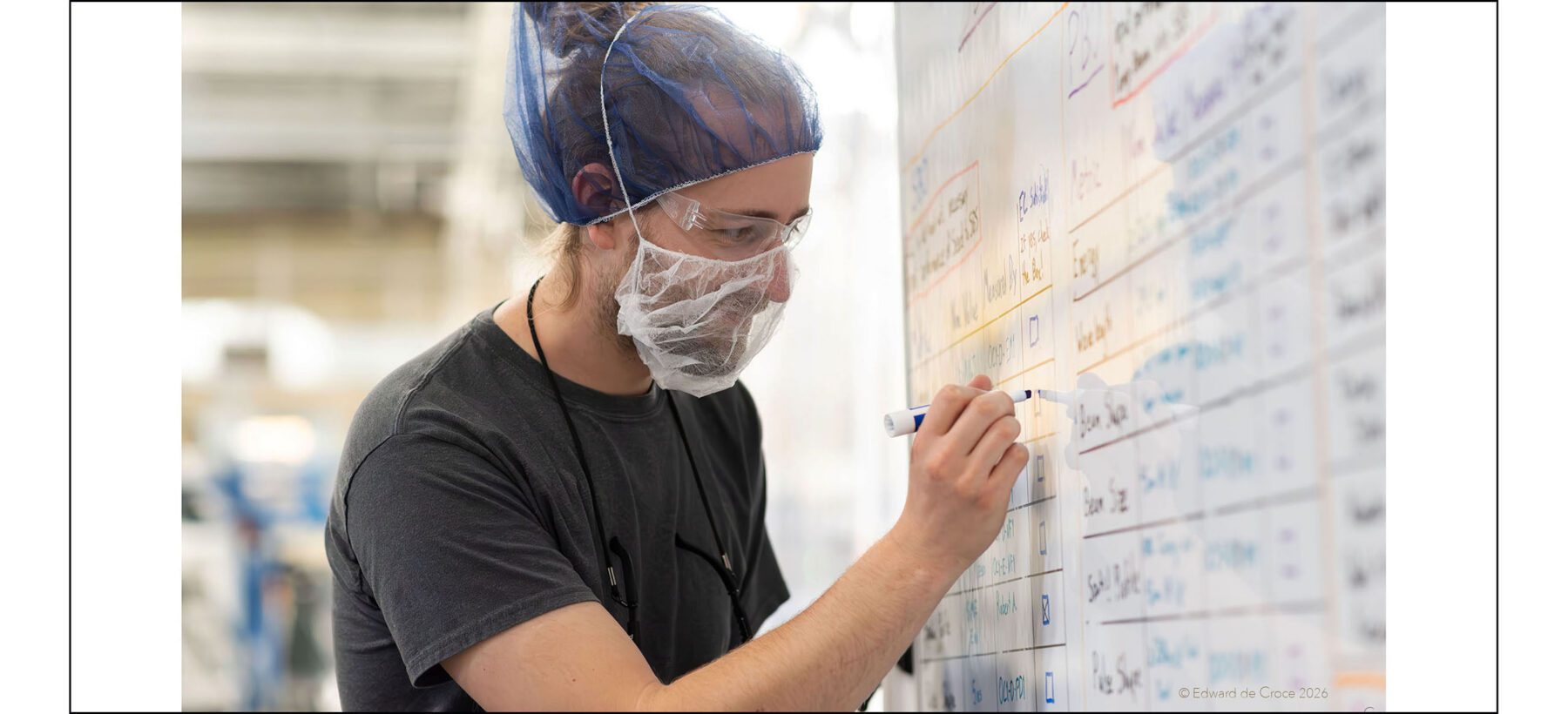 Commercial photographers shoot fusion energy and in this image  a scientist at the planning board is photographed at work.