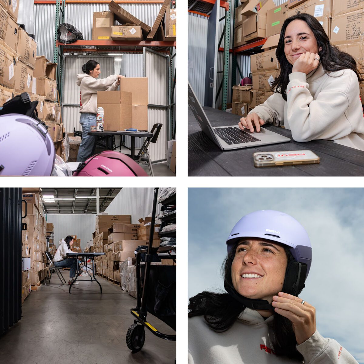 Colorado editorial photography for Revi Gear ski helmets include pictures of it's founder Lizzie